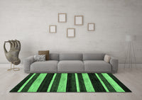 Machine Washable Abstract Emerald Green Modern Rug, wshabs120emgrn