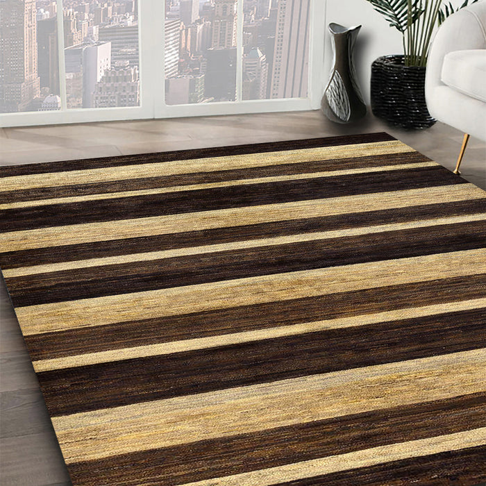 Abstract Bronze Brown Modern Rug in Family Room, abs120