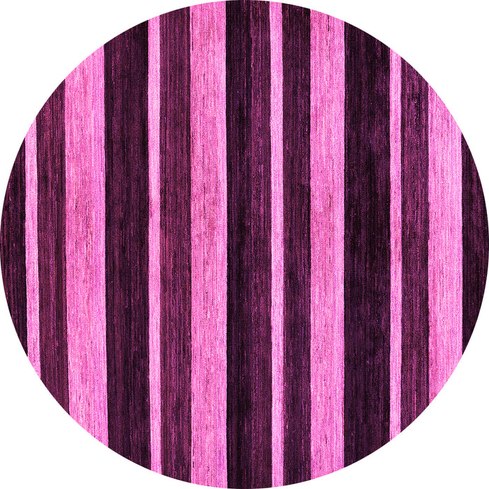 Round Machine Washable Abstract Pink Modern Rug, wshabs120pnk