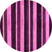 Round Machine Washable Abstract Pink Modern Rug, wshabs120pnk