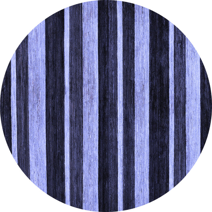 Round Machine Washable Abstract Blue Modern Rug, wshabs120blu