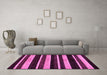 Machine Washable Abstract Pink Modern Rug in a Living Room, wshabs120pnk