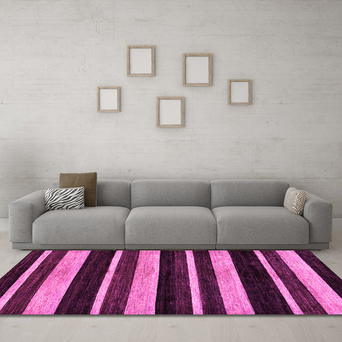 Machine Washable Abstract Pink Modern Rug in a Living Room, wshabs120pnk