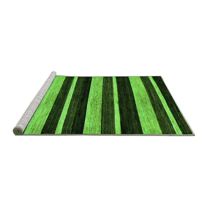 Sideview of Machine Washable Abstract Green Modern Area Rugs, wshabs120grn