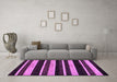 Machine Washable Abstract Purple Modern Area Rugs in a Living Room, wshabs120pur