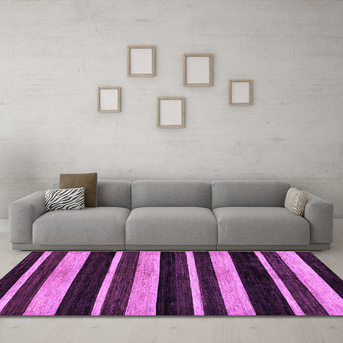 Machine Washable Abstract Purple Modern Area Rugs in a Living Room, wshabs120pur