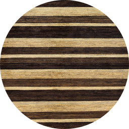 Round Abstract Bronze Brown Modern Rug, abs120