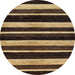 Round Abstract Bronze Brown Modern Rug, abs120