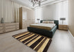 Abstract Bronze Brown Modern Rug in a Bedroom, abs120