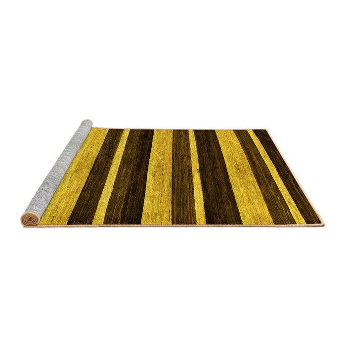 Sideview of Machine Washable Abstract Yellow Modern Rug, wshabs120yw