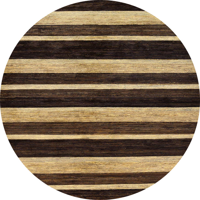 Round Machine Washable Abstract Bronze Brown Rug, wshabs120
