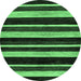 Round Abstract Emerald Green Modern Rug, abs120emgrn