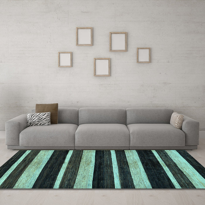 Machine Washable Abstract Light Blue Modern Rug in a Living Room, wshabs120lblu