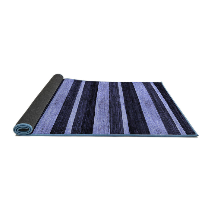 Sideview of Abstract Blue Modern Rug, abs120blu