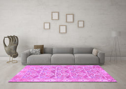 Machine Washable Abstract Purple Modern Area Rugs in a Living Room, wshabs1210pur