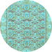 Round Machine Washable Abstract Light Blue Modern Rug, wshabs1210lblu