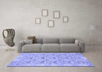 Machine Washable Abstract Blue Modern Rug, wshabs1210blu