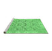 Sideview of Machine Washable Abstract Emerald Green Modern Area Rugs, wshabs1210emgrn