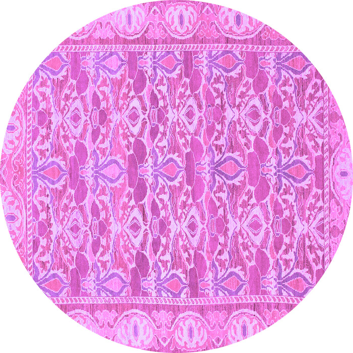 Round Machine Washable Abstract Purple Modern Area Rugs, wshabs1210pur