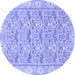 Round Abstract Blue Modern Rug, abs1210blu