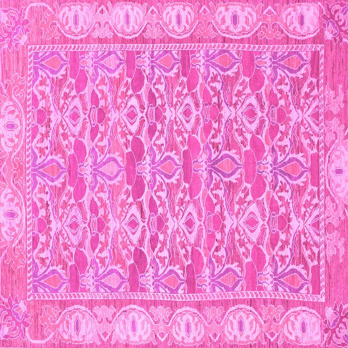 Square Machine Washable Abstract Pink Modern Rug, wshabs1210pnk