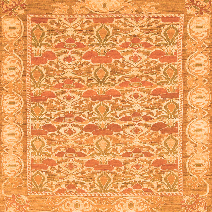 Square Machine Washable Abstract Orange Modern Area Rugs, wshabs1210org