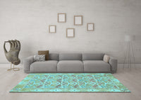 Machine Washable Abstract Light Blue Modern Rug, wshabs1210lblu