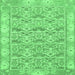 Square Machine Washable Abstract Emerald Green Modern Area Rugs, wshabs1210emgrn