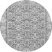 Round Machine Washable Abstract Gray Modern Rug, wshabs1210gry