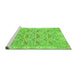 Sideview of Machine Washable Abstract Green Modern Area Rugs, wshabs1210grn