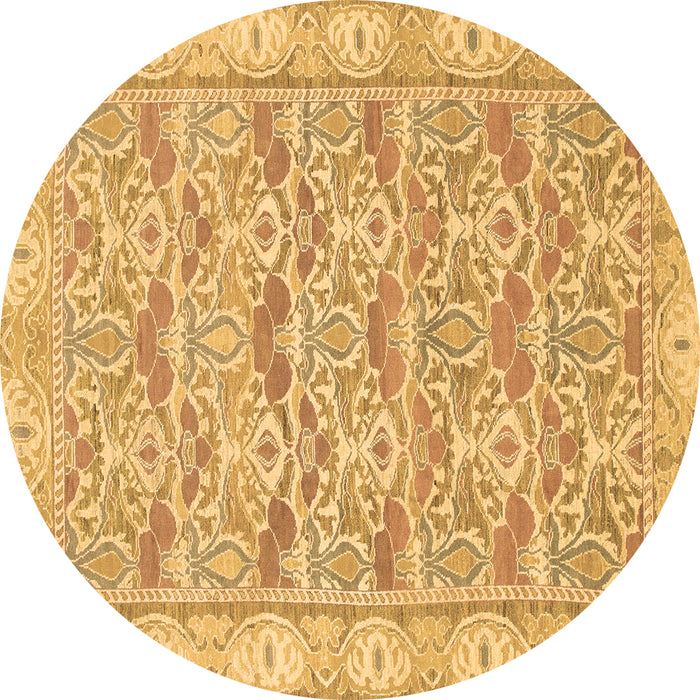 Round Abstract Brown Modern Rug, abs1210brn