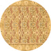 Round Abstract Brown Modern Rug, abs1210brn