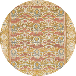Round Machine Washable Abstract Orange Rug, wshabs1210