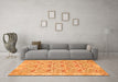 Machine Washable Abstract Orange Modern Area Rugs in a Living Room, wshabs1210org