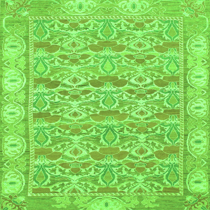 Square Abstract Green Modern Rug, abs1210grn