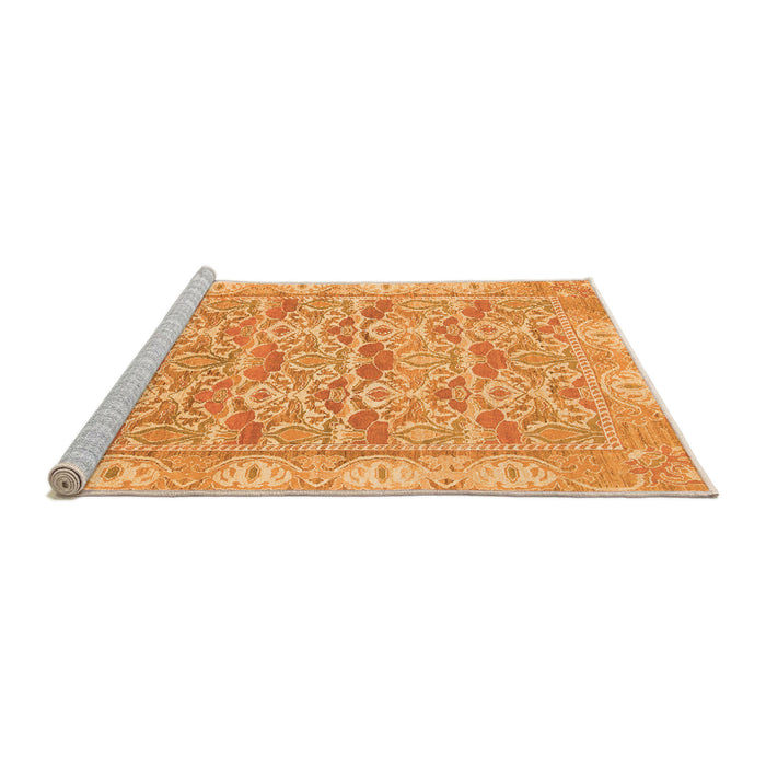 Sideview of Machine Washable Abstract Orange Modern Area Rugs, wshabs1210org