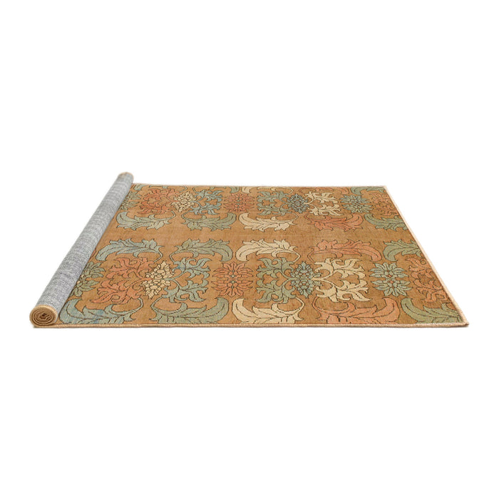 Sideview of Machine Washable Abstract Orange Rug, wshabs1211
