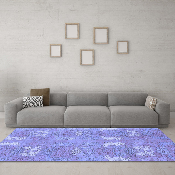 Machine Washable Abstract Blue Modern Rug in a Living Room, wshabs1211blu