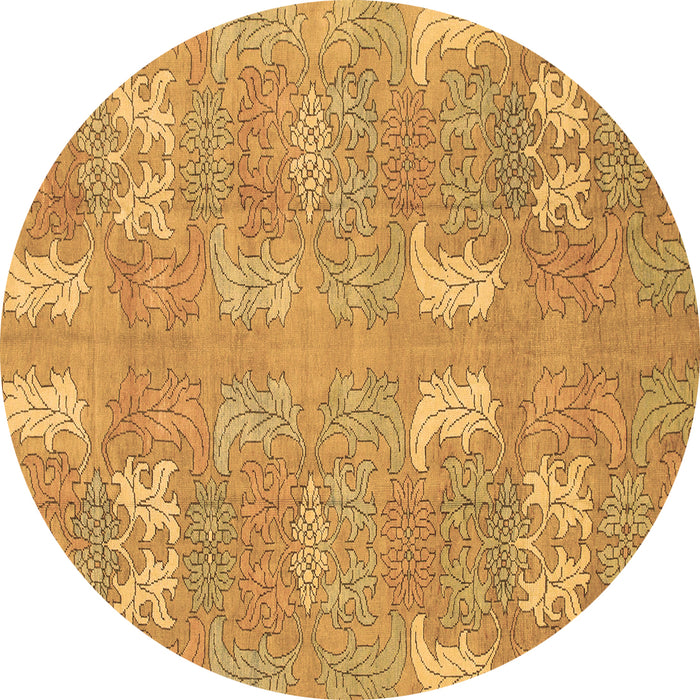 Round Abstract Brown Modern Rug, abs1211brn
