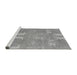Sideview of Machine Washable Abstract Gray Modern Rug, wshabs1211gry