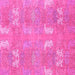 Square Machine Washable Abstract Pink Modern Rug, wshabs1211pnk