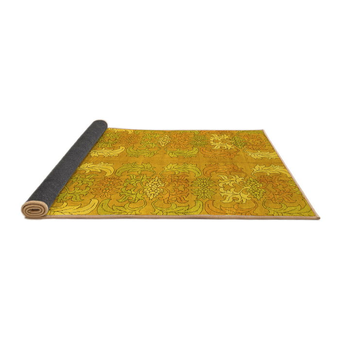 Sideview of Abstract Yellow Modern Rug, abs1211yw