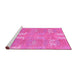 Sideview of Machine Washable Abstract Pink Modern Rug, wshabs1211pnk