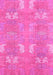 Machine Washable Abstract Pink Modern Rug, wshabs1211pnk
