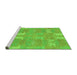 Sideview of Machine Washable Abstract Green Modern Area Rugs, wshabs1211grn