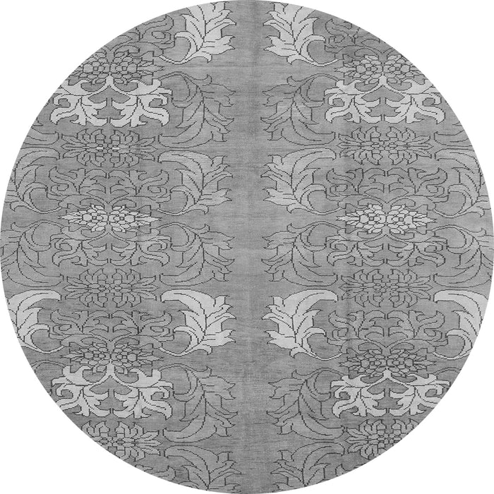 Round Abstract Gray Modern Rug, abs1211gry