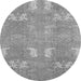 Round Abstract Gray Modern Rug, abs1211gry