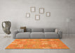Machine Washable Abstract Orange Modern Area Rugs in a Living Room, wshabs1211org