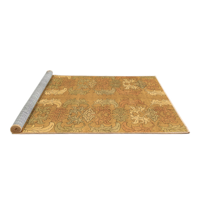 Sideview of Machine Washable Abstract Brown Modern Rug, wshabs1211brn