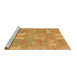 Sideview of Machine Washable Abstract Brown Modern Rug, wshabs1211brn
